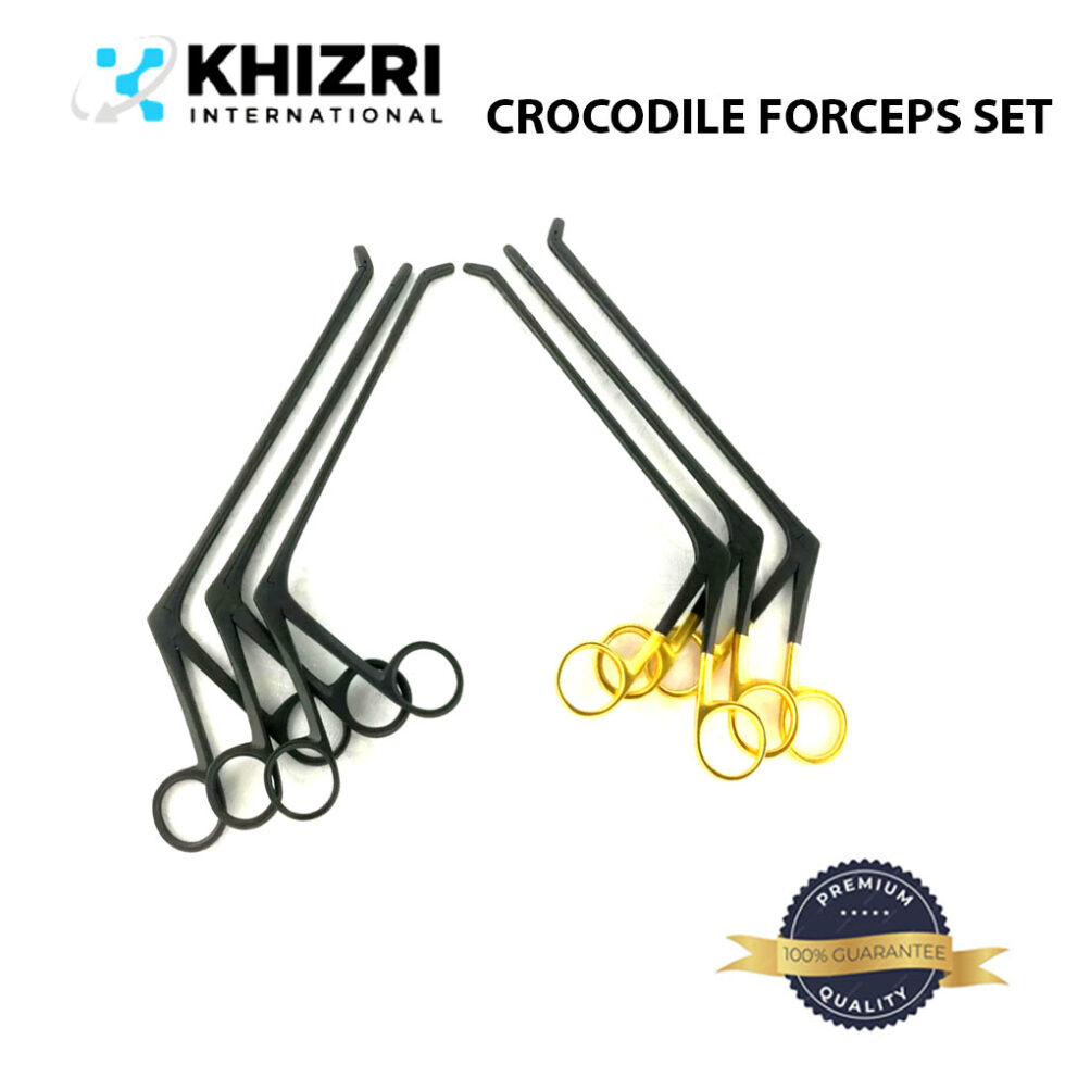 CROCODILE FORCEPS SET OF 6 PCs | UP DOWN STR | ORTHOPEDIC INSTRUMENT | GOLD & BLACK