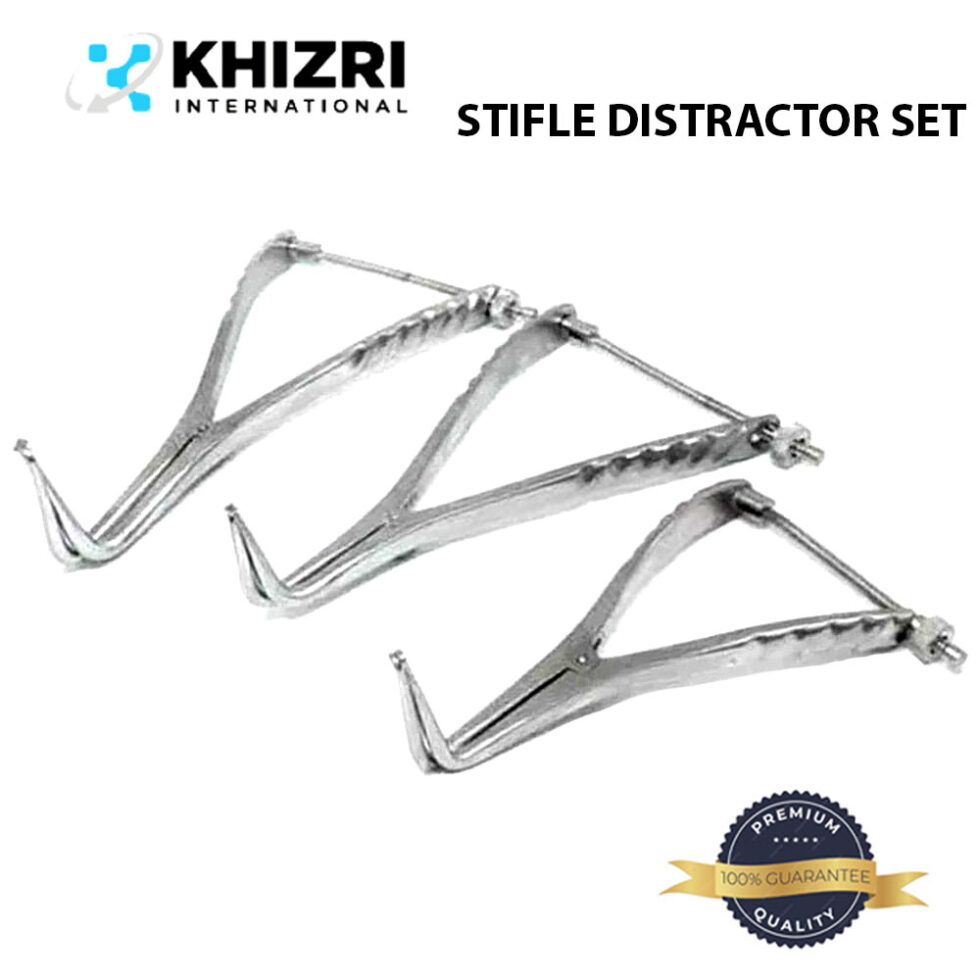 STIFLE DISTRACTOR WITH SPINLOCK | 3 PCs | ORTHOPEDIC VETERINARY SURGICAL INSTRUMENTS
