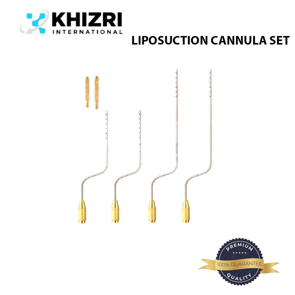 CURVED LIPOSUCTION CANNULAS SET OF 4 PCs | PLASTIC SURGERY SURGICAL INSTRUMENTS